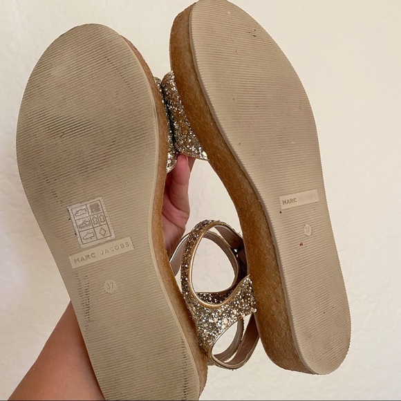 MARC JACOBS Glitter Ankle Strap Platforms Size 37 - Picture 6 of 6